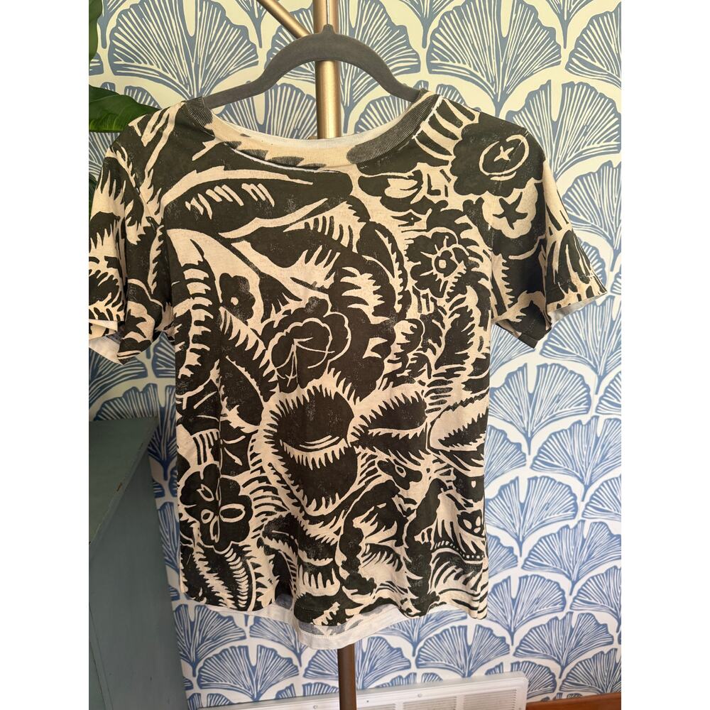 Marc Jacobs Hunter Green Tropical Print T-Shirt Sz. S